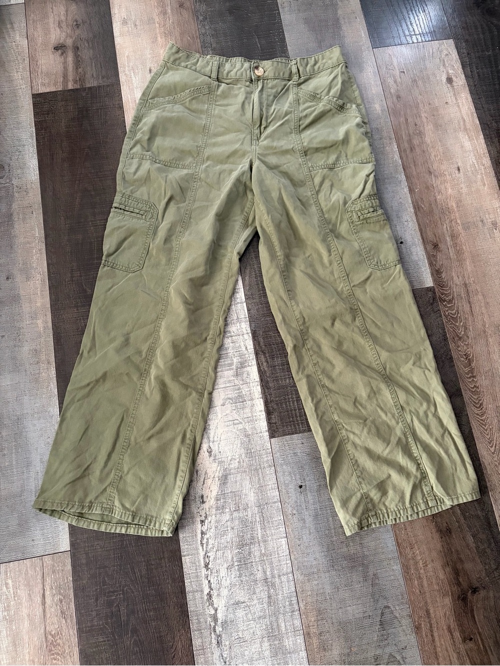 Maurices Olive Green Cargo Utility Pants Lyocell Cotton Women’s Size 14